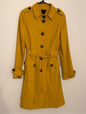 VIA Gold Yellow Trench Coat with Belt